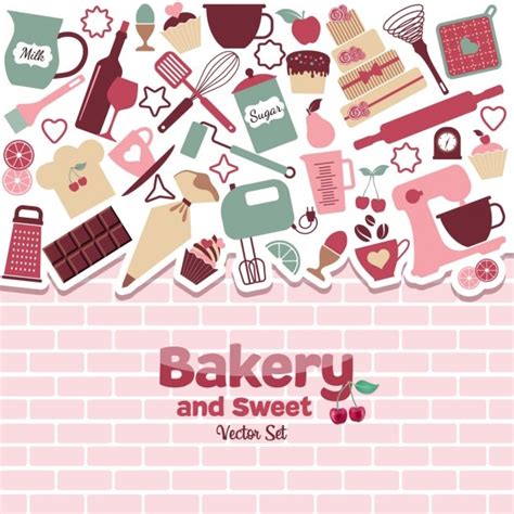 Cute background about the bakery Vector | Free Download