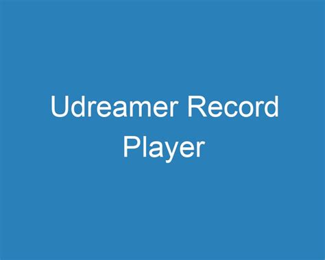 20 Best Udreamer Record Player [2023] - Curee