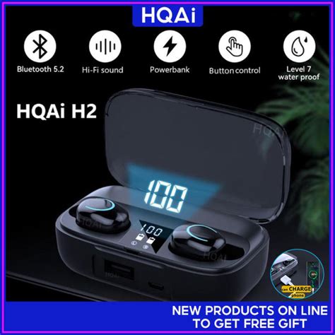 HQAi H2 Wireless Headset Bluetooth Earphones Build-in Microphone ...