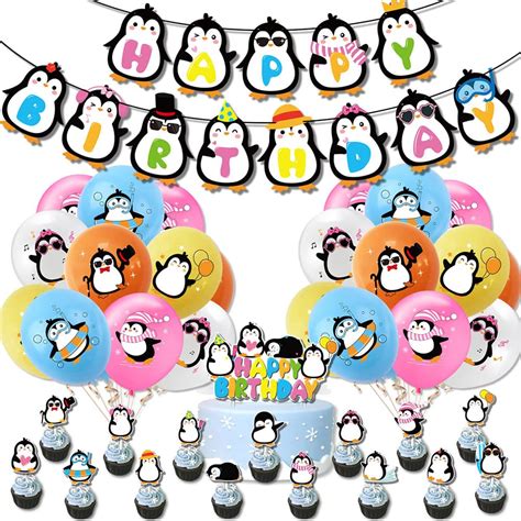 Buy BESTZY Penguin Balloons Birthday Decorations Penguin Party ...