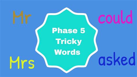 Phase 5 Tricky words - YouTube