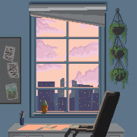 Lofi vibes desk at the window. My 3rd pixel piece. Looking forward to ...