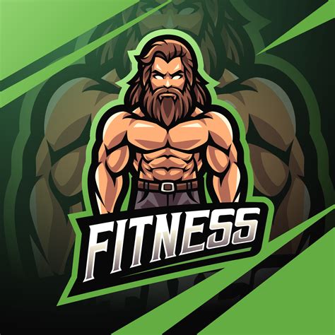 Fitness man esport mascot logo design 15644024 Vector Art at Vecteezy