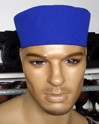 African Hat- Royal Blue Kufi Hat for Men