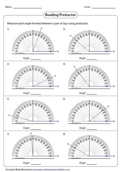 Measuring Angles and Protractor Worksheets