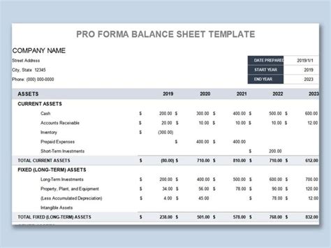 Monthly Balance Sheet Excel Template