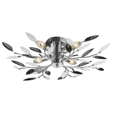 Black Leaf Ceiling Light Fitting