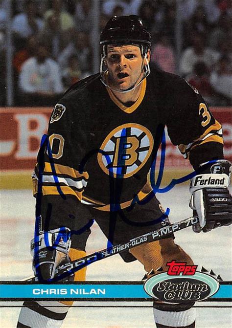 Chris Nilan autographed Hockey Card (Boston Bruins) 1991 Topps Stadium ...