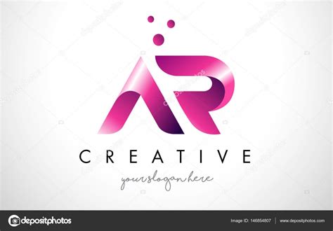 AR Letter Logo Design with Purple Colors and Dots Stock Vector Image by ©twindesigner #146854807