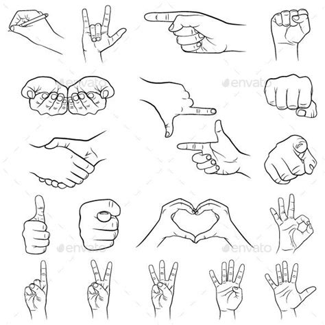 Hand Gestures Set | Vector Illustration