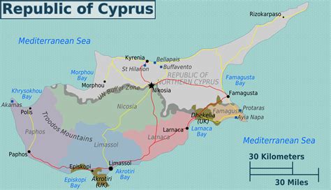 Cyprus Regions Map • Mapsof.net