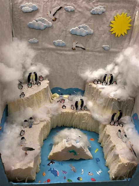 School Project - Diorama, Penguin Habitat | Kids fall crafts, Kids art ...