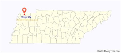 Map of Union City, Tennessee - Thong Thai Real