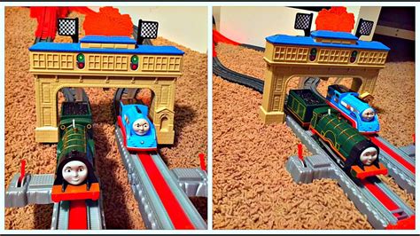 Thomas & Friends The Great Race Trackmaster Railway Race Set Playtime with Emily! - YouTube