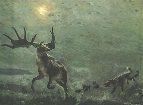 BIG DOGS: Irish Elk pursued by Dire Wolves (painting by Zn… | Flickr