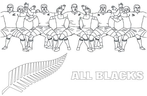 Coloring page Rugby World Cup 2023 : Haka All Blacks 61