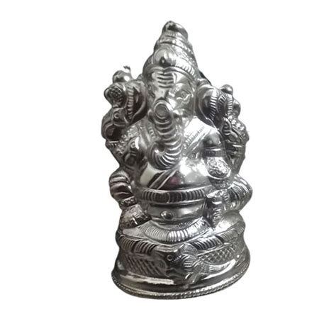 Grey 48g Ganesh Silver Idol, For Decoration, Dimensions: 3x2.5inch at ...