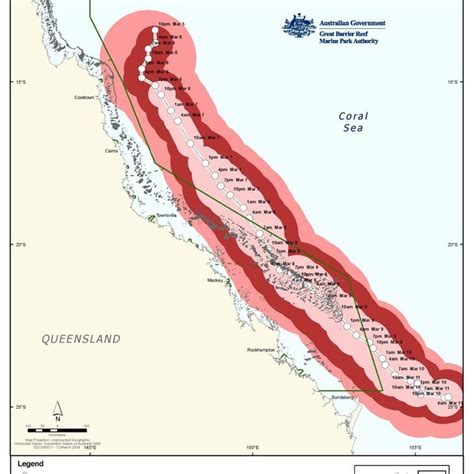 3. The path, intensity and duration of Tropical Cyclone Larry, March ...