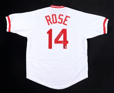 Pete Rose Signed Jersey Inscribed "4256" (Beckett) | Pristine Auction