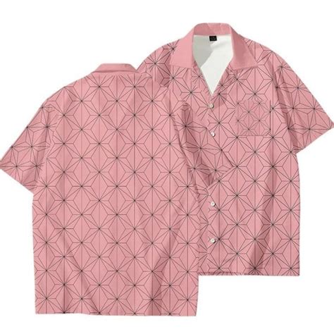 Nezuko Pattern Button Up Shirt - Demon Slayer Merch