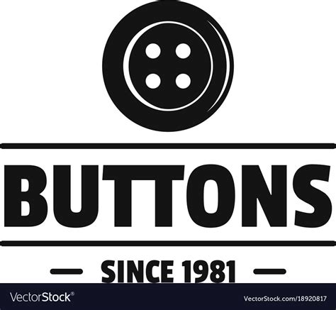 Clothes button dressmaking logo simple black Vector Image