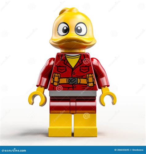 Lego Duck Superhero: Detailed Character Expression in Red Jacket and Pants Stock Illustration ...