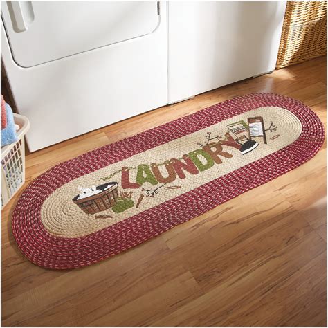 Collections Etc Vintage Laundry Room Decorative Braided Runner Rug ...