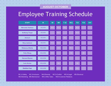 Purple Employee Training Schedule - Venngage