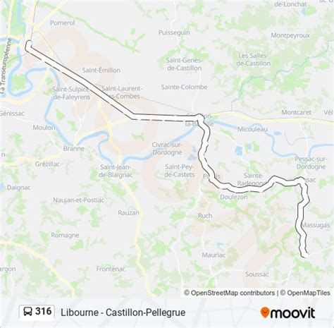 316 Route: Schedules, Stops & Maps - Libourne - Castillon-Pellegrue (Updated)