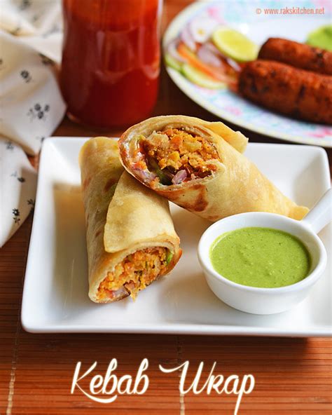 Vegetarian kebab wrap recipe - Raks Kitchen