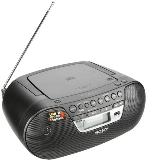 Sony Portable Full Range Stereo Boombox Sound System with MP3 CD Player, AM/FM Radio, 30 Presets ...