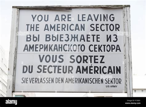 American Sector Checkpoint Charlie sign, Berlin, Germany Stock Photo - Alamy