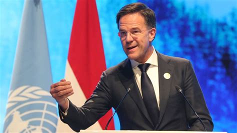 Mark Rutte houdt toespraak op klimaatvergadering