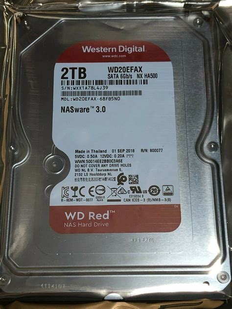 Western Digital Red 2tb Hard Disk 5400rpm 6GB/S 3.5", SATA III Hard Drive 256MB Cache Wd20efax ...