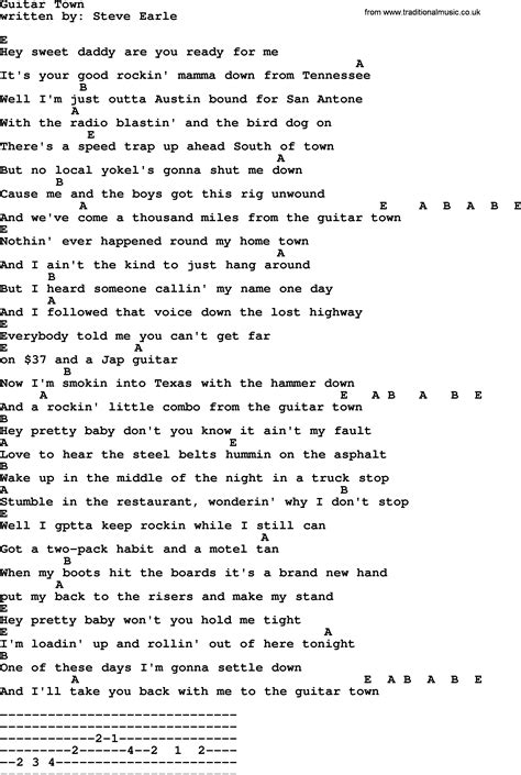 Emmylou Harris song: Guitar Town, lyrics and chords