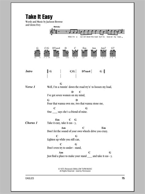 Take It Easy by Eagles - Guitar Chords/Lyrics - Guitar Instructor