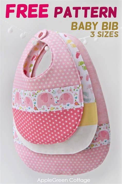 Baby bib pattern in 3 sizes | Baby bibs patterns, Baby bibs patterns ...