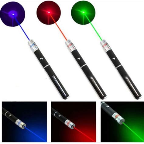 3PCS Laser Pointer Pen: Red, Green, Blue/Violet, Visible Beam, Requires ...