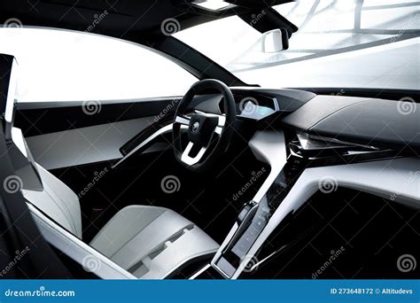 Modern Car Interior with Sleek, Minimalist Design and Futuristic Touches Stock Illustration ...