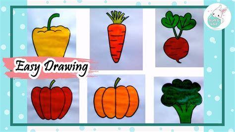 Easy Vegetable Drawing Tutorial for kids - YouTube