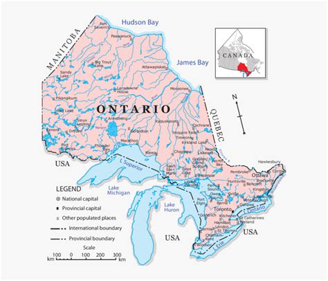 Ontario Canada Map, HD Png Download - kindpng