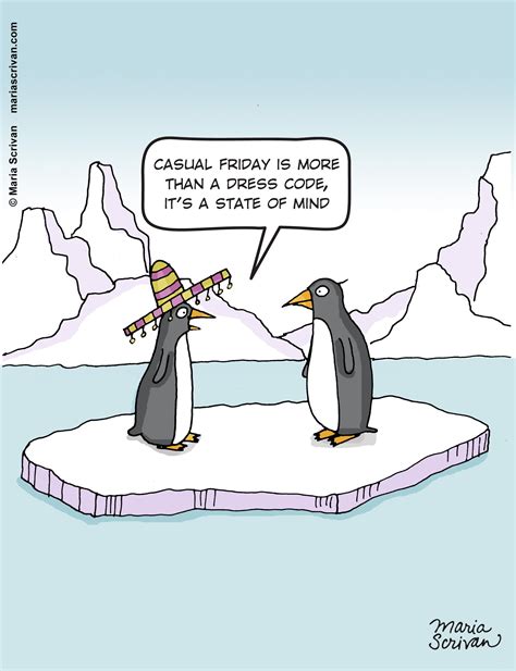 Casual Fridays are a state of mind! #penguins | Social media humor, Funny cartoons, Hilarious