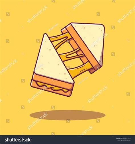 Flying slice cheese sandwich for breakfast, - Royalty Free Stock Vector 1865005579 - Avopix.com