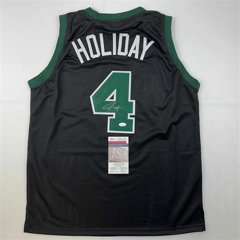 Jrue Holiday Autographed Boston Celtics Basketball Custom Black Jersey ...