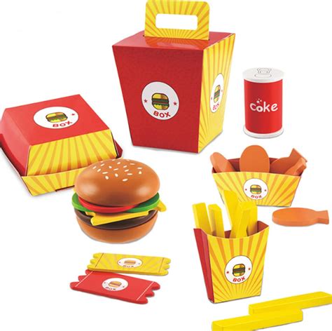 Buy D.O.T Wooden Fast Food Burger Fries Deluxe Dinner Set - 26 PCS ...