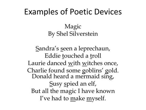 PPT - Examples of Poetic Devices PowerPoint Presentation, free download - ID:3062011