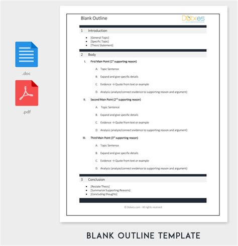 Blank Outline Template - 11+ Examples and Formats (for Word & PDF)