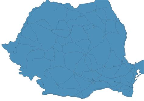 Road map of Romania SVG Vector - Map of Roads