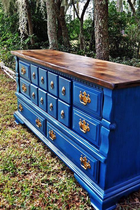 SOLD Navy and Gold Dresser/ Entertainment by ALovelyRecovery ...