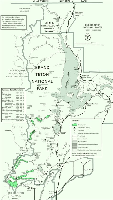 Grand Teton camping map - Ontheworldmap.com